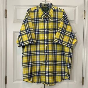 Kevin’s Plantation Collection Plaid Short Sleeve Button Down Shirt, Size XXL
